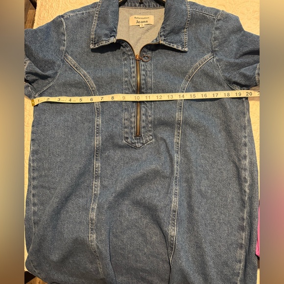 Reformation Blue Denim Zip-Up Dress - Picture 3 of 4